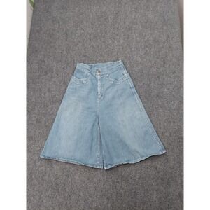 Vintage Kmart Denim Culottes Women 12 24x12 Blue Light Wide High Rise Gaucho